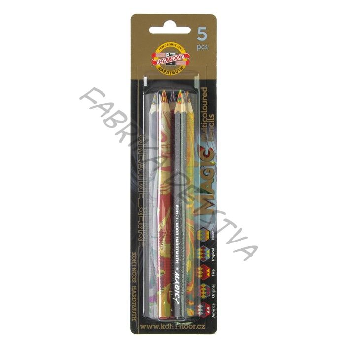 Карандаши 5 цветов 5.6 мм Koh-I-Noor Magic 3406, с многоцветным грифелем, корпус МИКС, L=175 мм