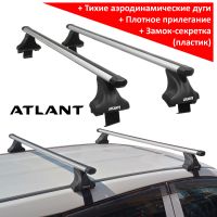 Багажник на крышу Nissan AD (Y12, 2005-...), Атлант, аэродинамические дуги Эконом, опора Е