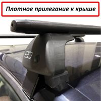Багажник на крышу Volkswagen Polo sedan 2010-20, ЕД, аэродинамические дуги (черный цвет)