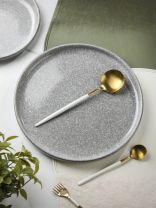 Тарелка обеденная, керамика, 27 см, круглая, Stone, Daniks, HMN240412A1-D/P, серая