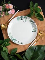 Тарелка обеденная, стеклокерамика, 24 см, круглая, Эвкалипт, Daniks, LHP 95