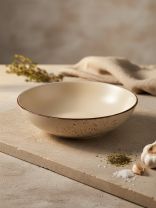 Тарелка суповая, керамика, 20.5 см, круглая, OH!SPLASH, Domenik, DMD183, бежевая