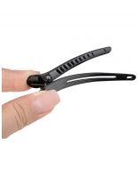 Заколка-зажим для волос 7.5х2.2х1 см, 4 шт, полипропилен, черный, 109560