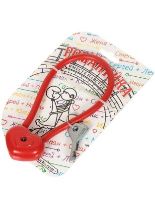 Замок велосипедный тросовый, ЧАЗ, Сердечко, 615 мм, алюминий, дисковый, Blister, ВС2-23А-01