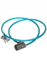 Замок велосипедный тросовый, Зенит, ВЗТ 1.03, 8 мм, 1252 мм, синий, 00-00000422