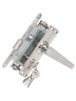 Замок врезной Зенит, ЗВ4-3, 00-00009036, ручка в комплекте, цилиндровый, универсальный, никель