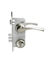 Замок врезной Аллюр, ЗВ4-85А.1380, 12 252, ручка в комплекте, цилиндровый, универсальный, матовый никель