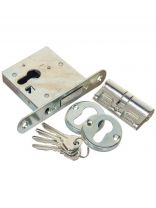 Замок врезной Омега, ЗВ1, 00-00000443, без ручки, цилиндровый, хром