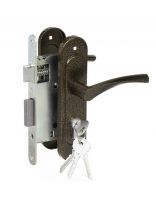 Замок врезной Птимаш, ЗВ4-3.07, 9673, ручка в комплекте, цилиндровый, бронзовый