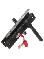 Замок врезной Булат, ЗВ4-1.70.02.02 Ферона, 15 408, ручка в комплекте, цилиндровый, 5 ключей, черный