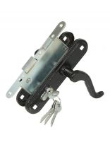 Замок врезной Зенит, ЗВ4-3.02, 00-00000480, ручка в комплекте, цилиндровый, черный