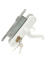 Замок врезной Зенит, ЗВ4-3.02, 00-00000473, ручка в комплекте, цилиндровый, белый
