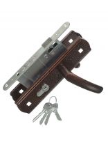 Замок врезной Avers, ЗВ4-1-8, 20745, ручка в комплекте, цилиндровый, медный