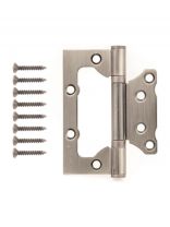 Петля накладная для деревянных дверей, Avers, 100x75x2.5 мм, универсальная, B2-CRM, 24492, 2 подшипн., матовый хром