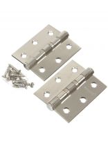 Петля врезная для деревянных дверей, Trodos, 75х62х2.5 мм, универсальная, 201070, никель