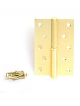 Петля врезная для деревянных дверей, Apecs, 120х80х3 мм, правая, B-Steel-GM-R, 13716, с подшипником, матовое золото