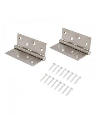 Петля врезная для деревянных дверей, Аллюр, 100х70х2 мм, универсальная, 2BB-FHP SNР, 13701, 2 шт, 2 подшипника, блистер, матовый никель