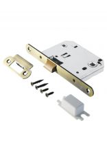 Защелка врезная, Аллюр, L7050PR AB, 11556, с фиксатором, овальная планка, 18 мм, старая бронза