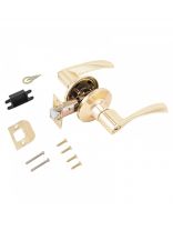 Защелка врезная, Стандарт, 8901 BK PB, 10137, с фиксатором, золото