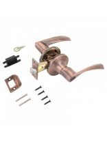 Защелка врезная, Стандарт, 8901 BK AC, 10136, с фиксатором, медь