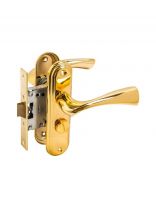 Защелка Булат, ЗЩ1-Д03.05 АЛЬФА, 13 959, с фиксатором, левая наружняя/правая внутренняя, золотая