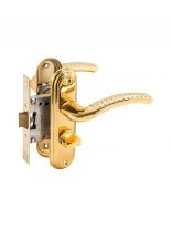 Защелка Булат, ЗЩ1-Д01.05 АЛЬФА, 13 949, с фиксатором, правая наружняя/левая внутренняя, золотая