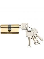 Личинка замка двери Trodos, ЦМ, 209200, 80 мм, золото, блистер, 5 ключей