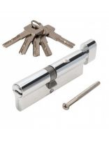 Личинка замка двери Avers, ZM-100(45C/55)-C-CR, 27290, ЦАМ, 100 мм, с заверткой, хром