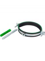 Хомут для крепления трубы, 4", 108-116 мм, сталь, со шпилькой и дюбелем, СантехКреп, 1.11.10