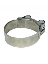 Хомут обжимной червячный усиленный, 23-25 мм, оцинкованный, индивидуальная упаковка, MasterProf, ИС.140803