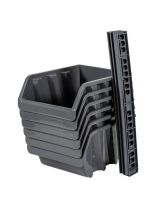 Набор ящиков для метизов, 24.5х17х12.5 см, пластик, 6 шт, с планкой, серо-свинцовый, BR3753СРСВИНЦ