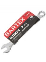 Ключ комбинированный, Bartex, 7 мм, CrV сталь, Эко