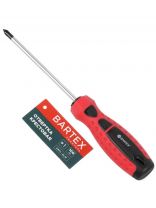 Отвертка крестовая, Bartex, PH1, 1х100 мм, антискользящая двухкомпонентная, CrV сталь, Любитель
