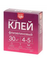 Клей для флизелиновых обоев, Русские узоры, 200 г, 4-5 рулонов, картонная коробка, 00090