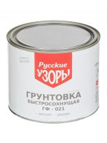 Грунтовка алкидная, Русские узоры, ГФ-21, быстросохнущая, для внутренних и наружных работ, серая, 1.8 кг