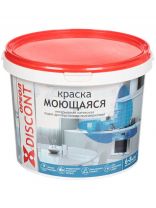 Краска водно-дисперсионная, Ореол, Дисконт, полиакриловая, универсальная, моющаяся, влагостойкая, матовая, белая, 13 кг