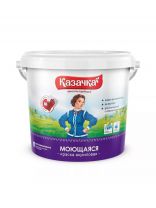 Краска водно-дисперсионная, Казачка, W-4, акриловая, универсальная, моющаяся, влагостойкая, матовая, 4.5 кг