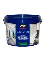 Краска водно-дисперсионная, VGT, акриловая, универсальная, моющаяся, влагостойкая, матовая, супербелая, 15 кг