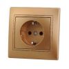 Розетка с Заземлением Керамика Lezard Mira 701-1313-122 Золото, Пластик / Лезард