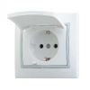 Розетка с Заземлением с Крышкой Керамика Lezard Mira 701-0215-123 Пластик / Лезард