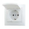 Розетка с Заземлением с Крышкой Керамика Lezard Mira 701-0202-123 Белый, Пластик / Лезард