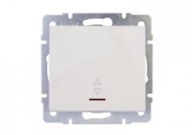 Выключатель Проходной с Подсветкой Lezard Rain 703-0288-114 Белый, Пластик / Лезард