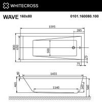 Ванна WHITECROSS Wave 160x80 с гидро и аэромассажем схема 10