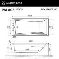 Акриловая ванна WHITECROSS Palace 170x75 с гидромассажем схема 5