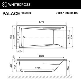 Акриловая ванна WHITECROSS Palace 180x80 с гидромассажем и подсветкой ФОТО