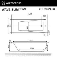 Гидромассажная ванна WHITECROSS Wave Slim 170x70 схема 3