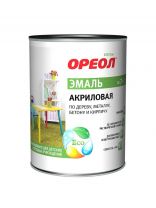 Эмаль Ореол, для внутренних и наружных работ, акриловая, матовая, белая, 3 кг