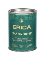 Эмаль Erica, ПФ-115, для внутренних и наружных работ, алкидная, глянцевая, серая, 0.8 кг