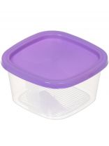 Контейнер пищевой пластик, 0.5 л, 12х12х6 см, в ассортименте, квадратный, Мультипласт, MPG5965