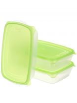 Набор емкостей пластик, 1.3 л, 3 шт, в ассортименте, прямоугольный, для продуктов, Darel, Трио, 40402